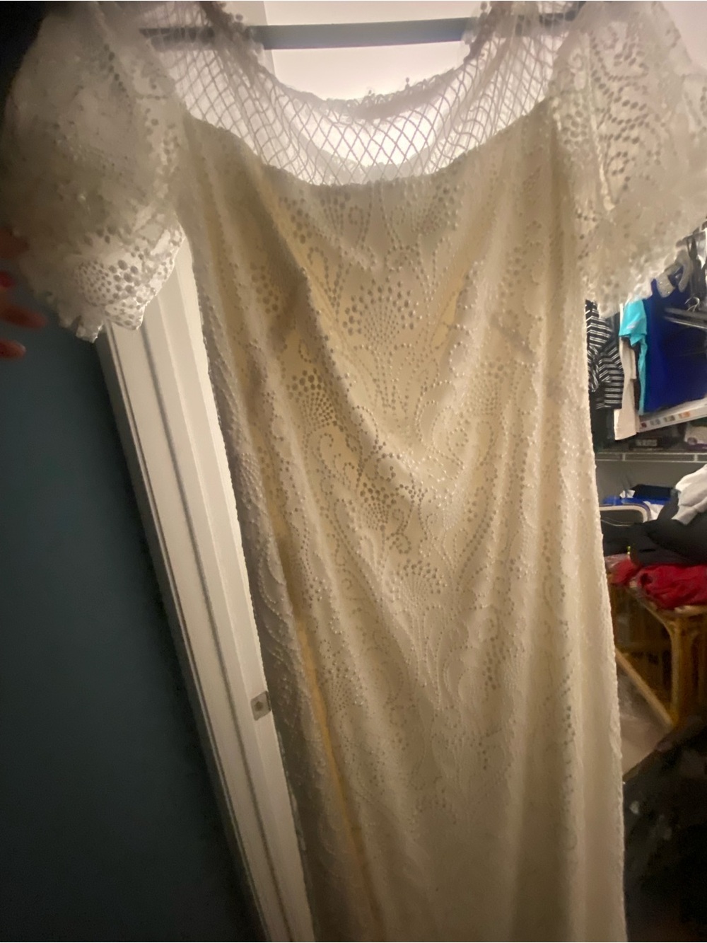 Tadashi Shoji Ivory Lace Wedding Dress - Picture 3 of 7